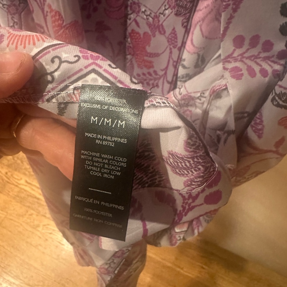 Natori Kimono Floral Robe - Pink, Purple, and hints of teal. - Picture 8 of 10